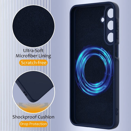 Samsung Galaxy A17 Cover med Strap Silikone MagSafe Mørkeblå