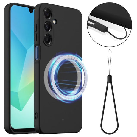 Samsung Galaxy A17 Cover med Strap Silikone MagSafe Sort