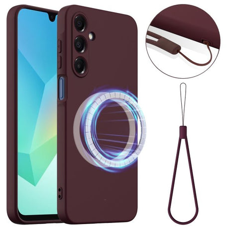 Samsung Galaxy A17 Cover med Rem Silikone MagSafe Vinrød