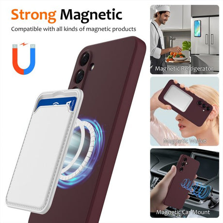 Samsung Galaxy A17 Cover med Rem Silikone MagSafe Vinrød