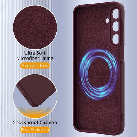 Samsung Galaxy A17 Cover med Rem Silikone MagSafe Vinrød