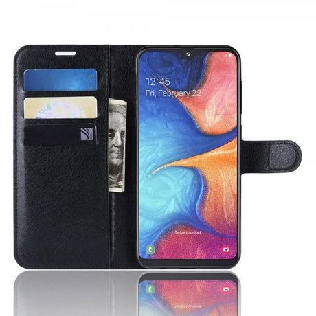 Samsung Galaxy A20E Etui Litchi Sort