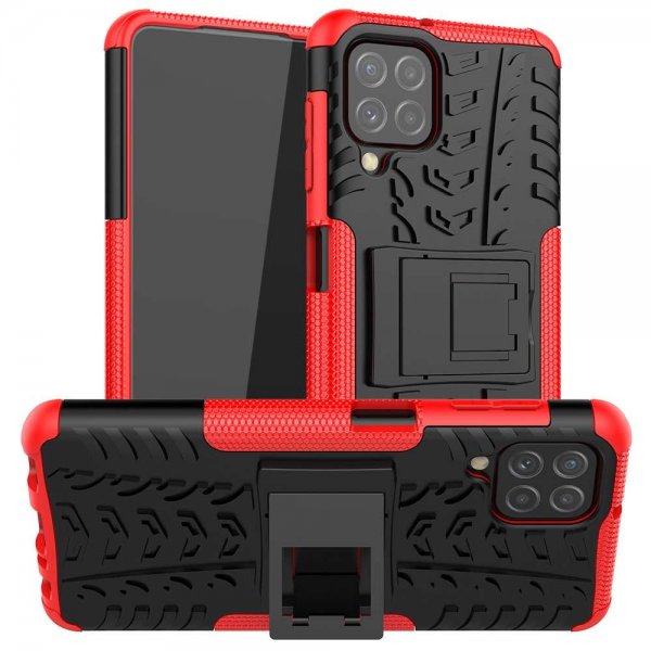 Samsung Galaxy A22 4G Cover Dækmønster Stativfunktion Rød