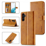 Lc.Imeeke Samsung Galaxy A35 Cover med Kreditkortholder Kickstand Lysbrun