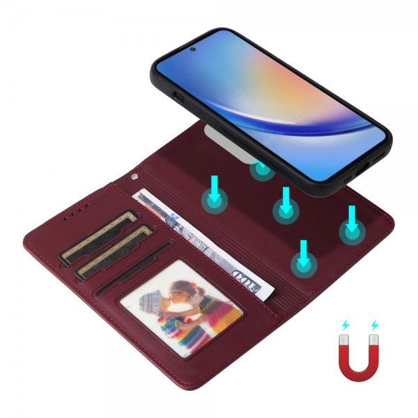 Betopnice Samsung Galaxy A35 Etui med Aftageligt Cover 005 Rød