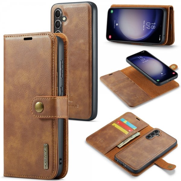 Dg.Ming Samsung Galaxy A35 Etui med Aftageligt Cover Brun
