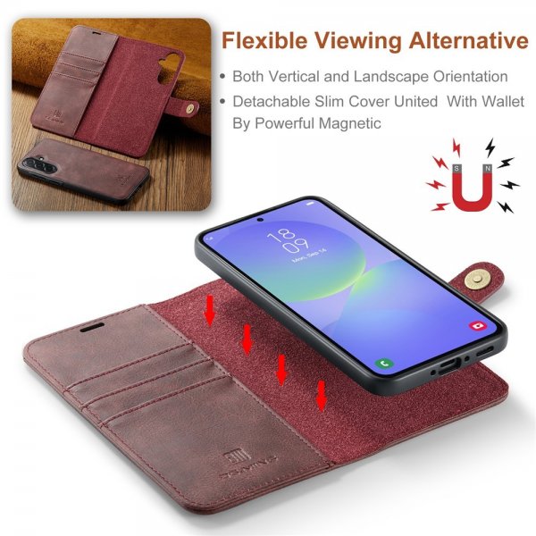 Dg.Ming Samsung Galaxy A37 Etui med Aftageligt Cover Rød