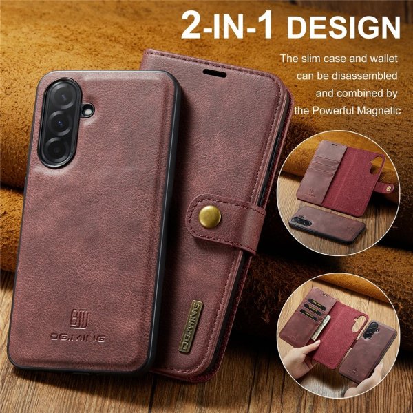 Dg.Ming Samsung Galaxy A37 Etui med Aftageligt Cover Rød