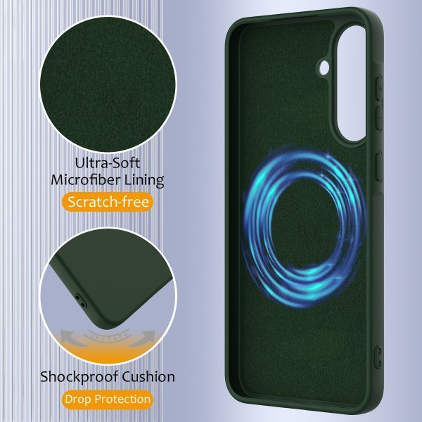 Samsung Galaxy A37 Cover med Strop Silikone MagSafe Grøn