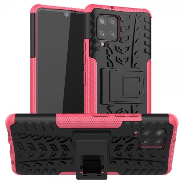 Samsung Galaxy A42 5G Cover Dækmønster Stativfunktion Magenta