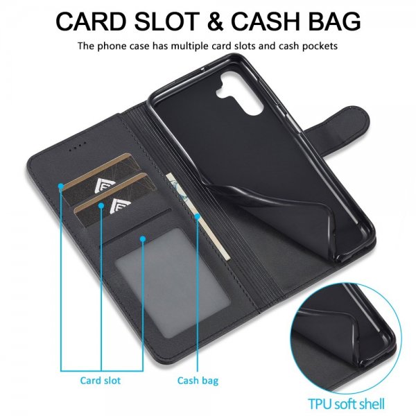 Lc.Imeeke Samsung Galaxy A55 Etui med Kortlomme Stativfunktion Sort