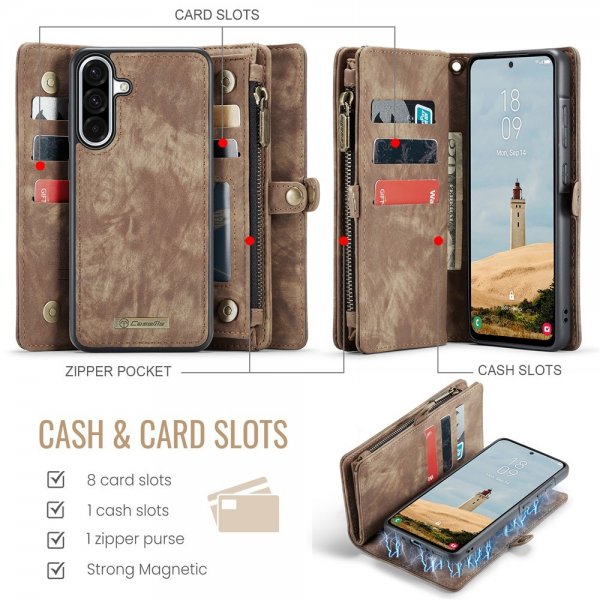 CaseMe Samsung Galaxy A56 Etui 008 Series Aftageligt Cover Brun
