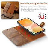 Dg.Ming Samsung Galaxy A57 Etui med Aftageligt Cover Brun