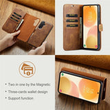 Dg.Ming Samsung Galaxy A57 Etui med Aftageligt Cover Brun