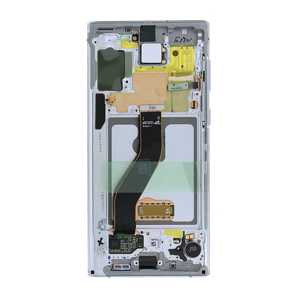 Samsung Galaxy Note 10 Skærm med LCD Display Original - Hvid
