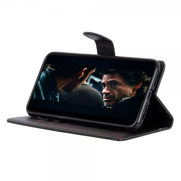 Samsung Galaxy S20 FE Læder Flip Cover Litchi Sort