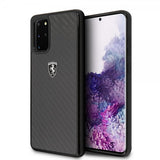 Ferrari Samsung Galaxy S20 Plus Cover Kulstoftekstur Sort