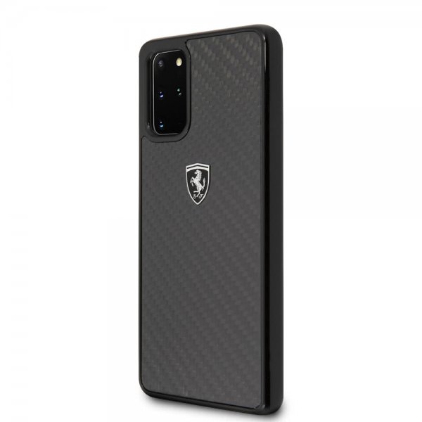 Ferrari Samsung Galaxy S20 Plus Cover Kulstoftekstur Sort