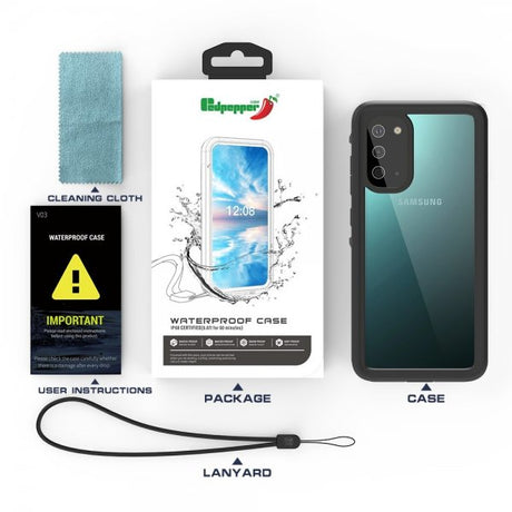 Redpepper Samsung Galaxy S20 Cover Vandtæt IP68 Sort