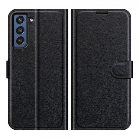 Samsung Galaxy S21 FE Etui Litchi Sort