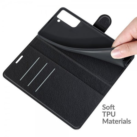 Samsung Galaxy S21 FE Etui Litchi Sort