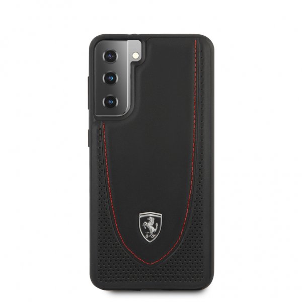 Ferrari Samsung Galaxy S21 Plus Cover Logo Perforeret Sort