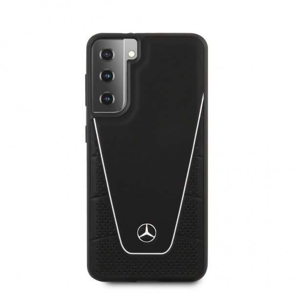 Mercedes Benz Samsung Galaxy S21 Plus Cover Logo Perforeret Dynamisk Sort