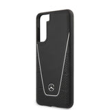 Mercedes Benz Samsung Galaxy S21 Plus Cover Logo Perforeret Dynamisk Sort