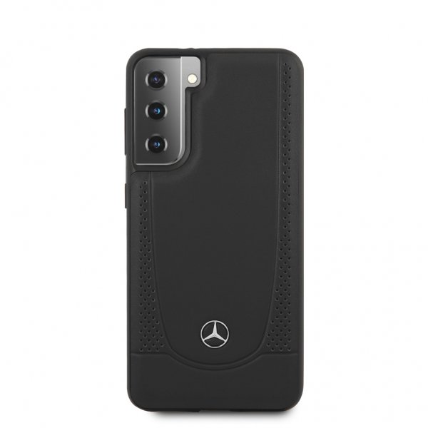 Mercedes Benz Samsung Galaxy S21 Plus Cover Logo Perforeret Sort
