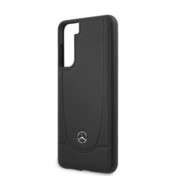 Mercedes Benz Samsung Galaxy S21 Plus Cover Logo Perforeret Sort