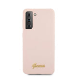 Guess Samsung Galaxy S21 Plus Cover Metal Logo Rosa