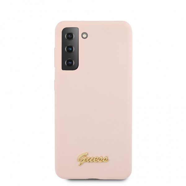 Guess Samsung Galaxy S21 Cover Metal Logo Rosa