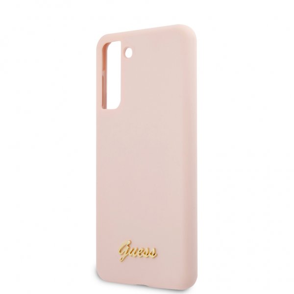 Guess Samsung Galaxy S21 Cover Metal Logo Rosa