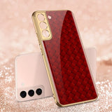 GKK Samsung Galaxy S22 Plus Cover Motiv Rød Vævtekstur