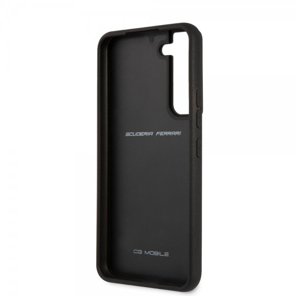 Ferrari Samsung Galaxy S22 Plus Cover Ægte Kulfiber Metal Logo Sort