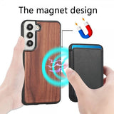 Samsung Galaxy S22 Plus Cover Træ Aftagelig Kortholder Valnød