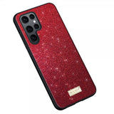 Sulada Samsung Galaxy S22 Ultra Cover Glitter Rød