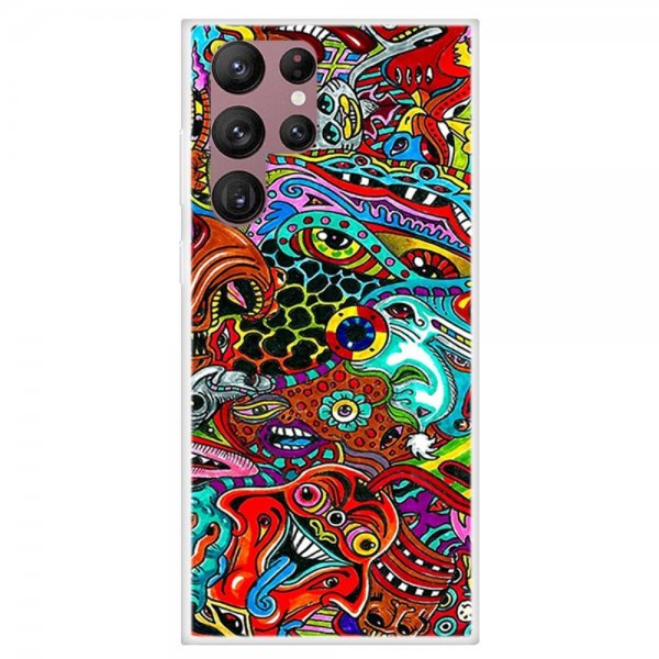 Samsung Galaxy S22 Ultra Cover Motiv Farverigt Mønster
