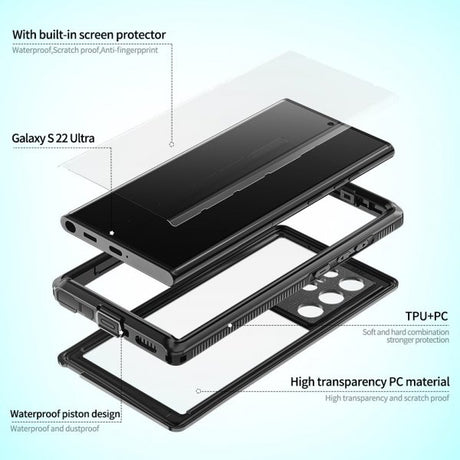 Redpepper Samsung Galaxy S22 Ultra Cover Vandafvisende IP68 Sort