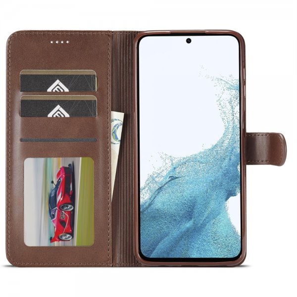 Lc.Imeeke Samsung Galaxy S23 FE Etui med Kortlomme Standerfunktion Brun