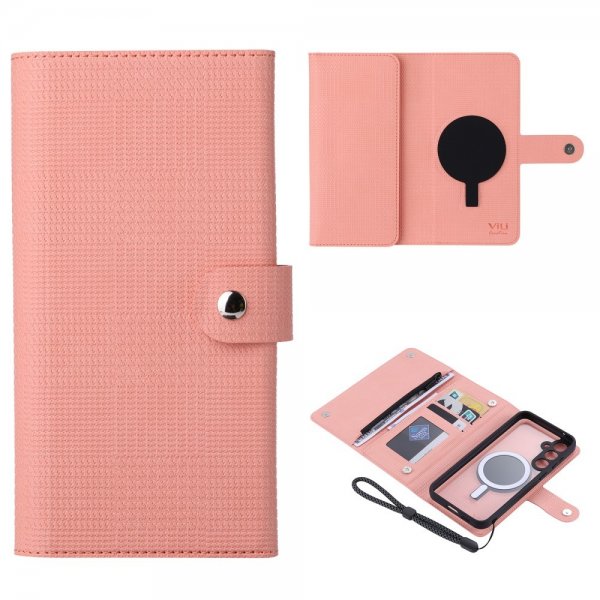 VILI Samsung Galaxy S23 FE Cover med Aftageligt Skal GHB Series MagSafe Rosa