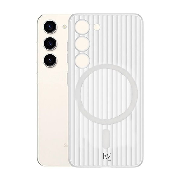 Rvelon Samsung Galaxy S23 Cover Bølget MagSafe Hvid