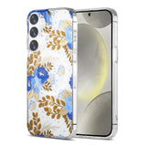 Samsung Galaxy S23 Cover Blomstermønster MagSafe Blå Guld