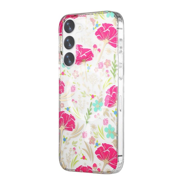 Samsung Galaxy S23 Cover Blomstret Mønster MagSafe Rød Grøn