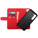 Rvelon Samsung Galaxy S23 Cover Magnetisk Aftageligt Etui Rød