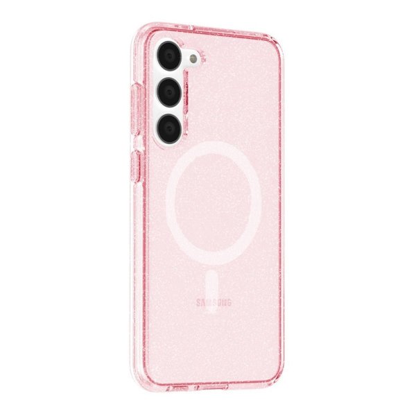 Samsung Galaxy S23 Plus Cover Glitter MagSafe Rosa