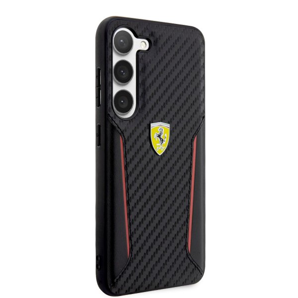 Ferrari Samsung Galaxy S23 Plus Cover Carbon & Stripe Sort