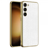 GKK Samsung Galaxy S23 Plus Cover Krokodillemønster Hvid