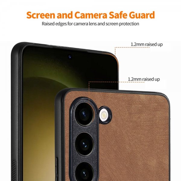Enkay Samsung Galaxy S23 Plus Cover med Skærmbeskyttelse Lædertekstur Rosa