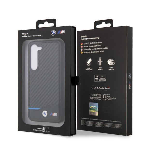 BMW Samsung Galaxy S23 Cover Carbon & Stripe Sort